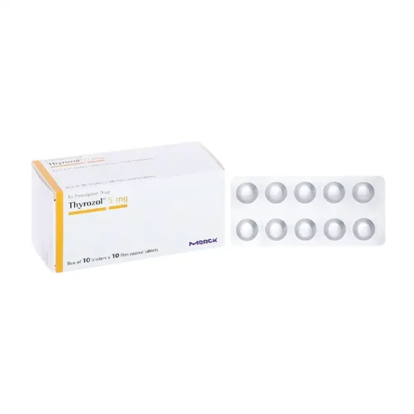 Thyrozol 5mg Merck 10 vỉ x 10 viên - Điều trị cường giáp