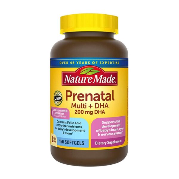 Tpbvsk cho  bà bầu Nature Made Prenatal Multi + DHA New Look, Hộp 150 viên