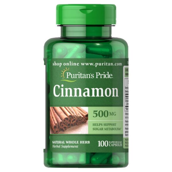 Tpbvsk Viên uống hỗ trợ tiểu đường Cinnamon 500 MG Puritan’s Pride, Lọ 100 viên