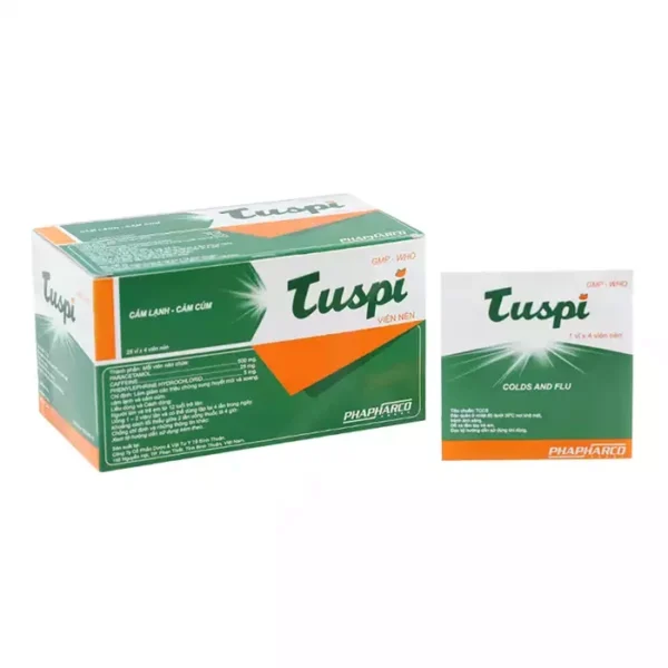 Tuspi 500mg Phapharco 25 vỉ x 4 viên – Thuốc giảm đau hạ sốt