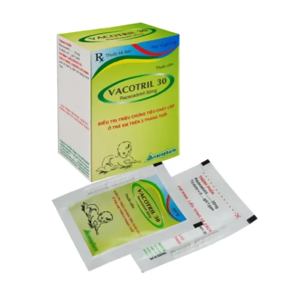 Vacotril 30mg Vacopharm 10 gói x 1g – Thuốc chống co thắt cơ trơn