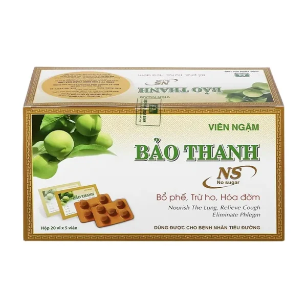 Viên ngậm Bảo Thanh NS Không Đường 20 vỉ x 5 viên - Trị ho bổ phế