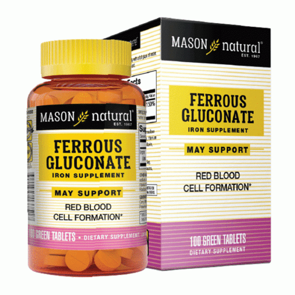 Mason Natural Ferrous Gluconate, Chai 100 viên