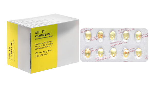 With-Eye Vitamin E 400 hạn chế lão hóa, làm đẹp da