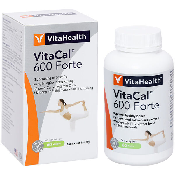 VitaHealth VitaCal 600 Forte giúp giảm nguy cơ loãng xương