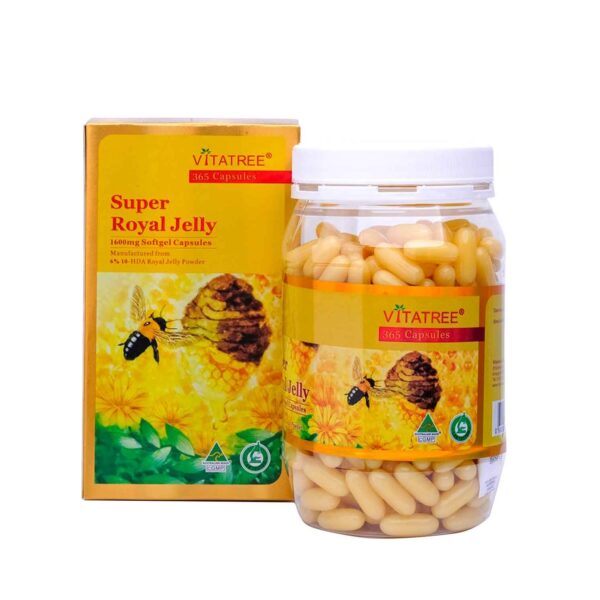 Tpbvsk Sữa ong chúa Vitatree Super Royal Jelly 1600mg, Chai 365 viên