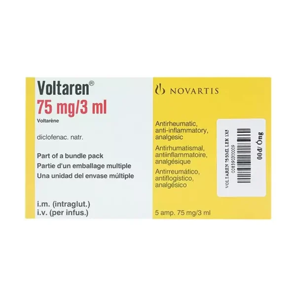 Voltaren 75mg/3ml Novartis 1 vỉ x 5 ống - Thuốc giảm đau, kháng viêm