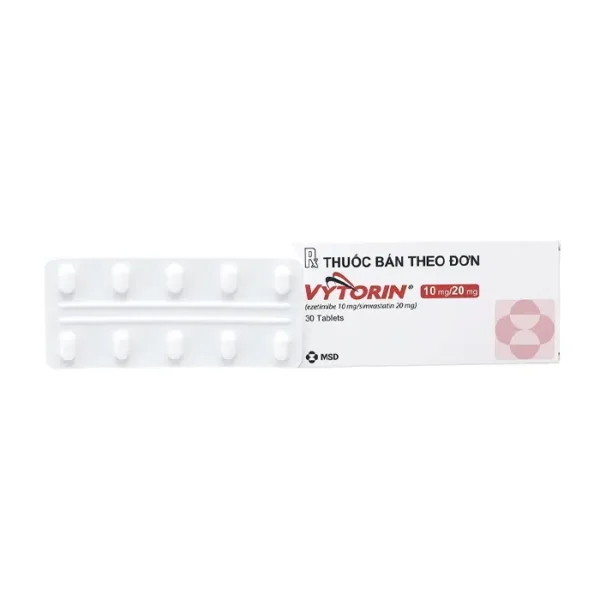 Vytorin 10mg/20mg 3 vỉ x 10 viên - Điều trị rối loạn lipid máu